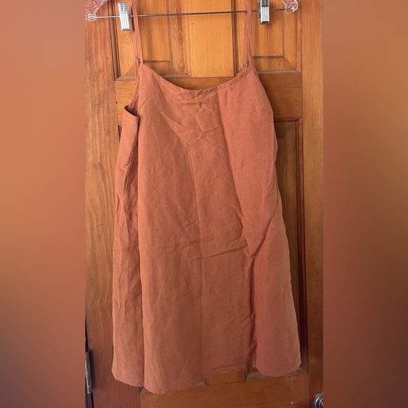 RHYTHM. CLASSIC SLIP DRESS - linen mini dress - CARAMEL - Picture 4 of 11